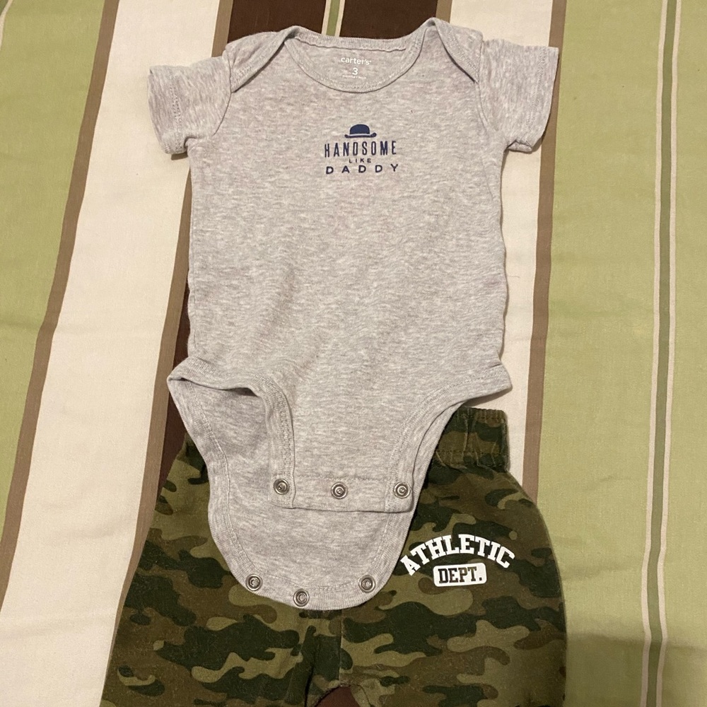 0-3m onesie and pants.